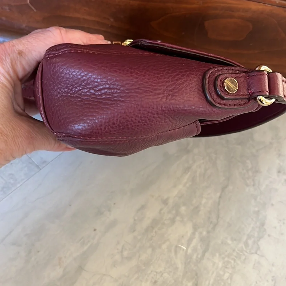 Michael Kors Vintage mini bag burgundy Crossbody bag heavy goldtone hardware